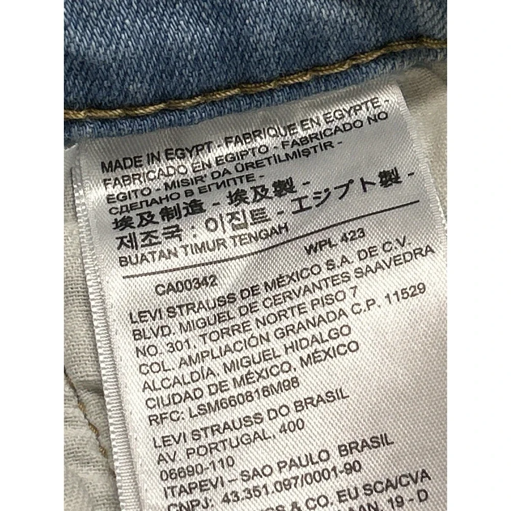 Levis 511 Jeans Mens Sz 28x30 Blue SLim Fit Whiskered Distressed Stretch Guys